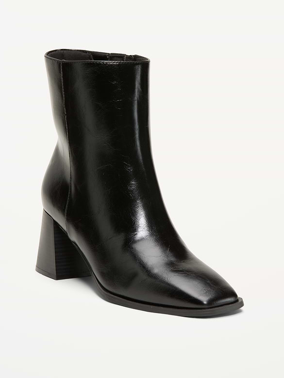 Square-Toe Block-Heel Boots for Women
