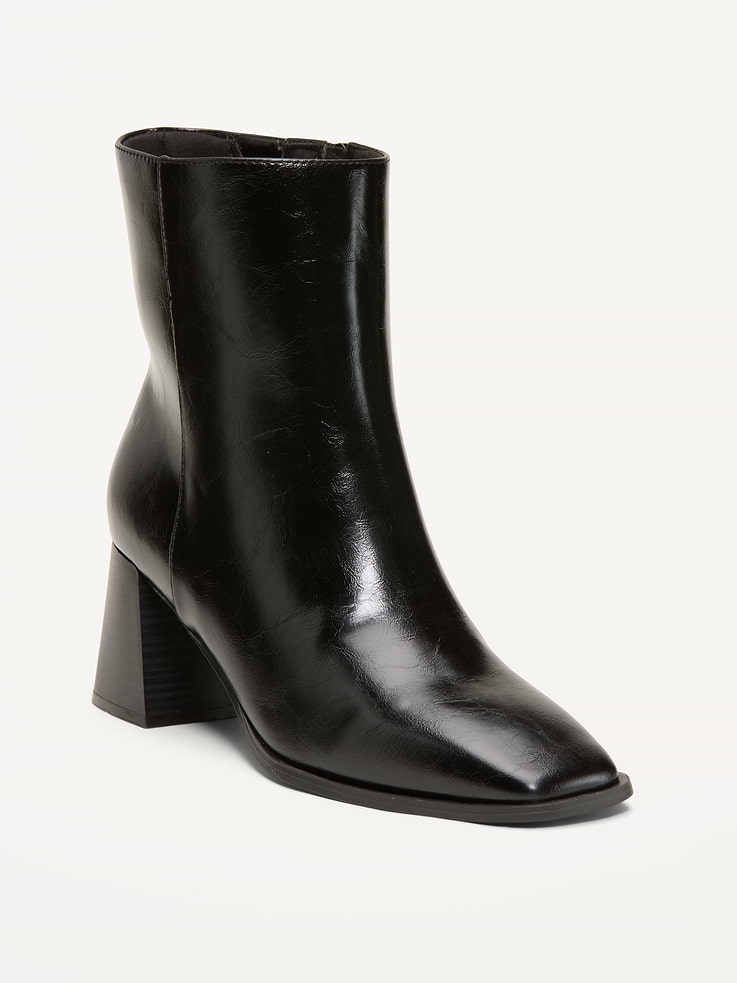 Image number 1 showing, Square-Toe Block-Heel Boots for Women