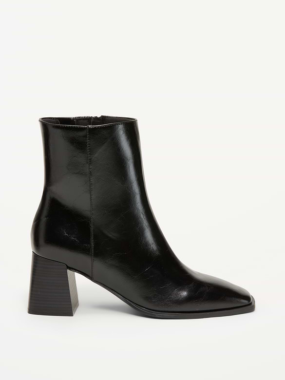 Square-Toe Block-Heel Boots for Women