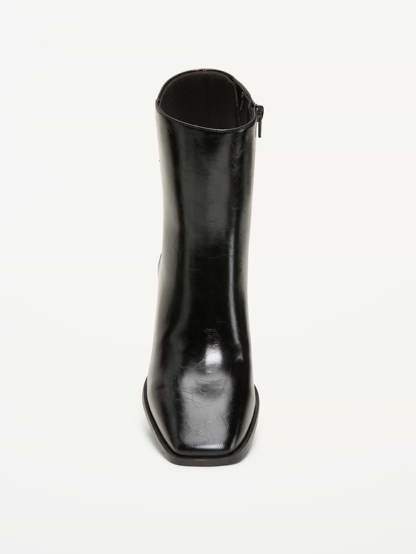 Square-Toe Block-Heel Boots for Women