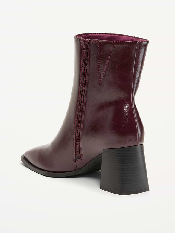 Square-Toe Block-Heel Boots for Women