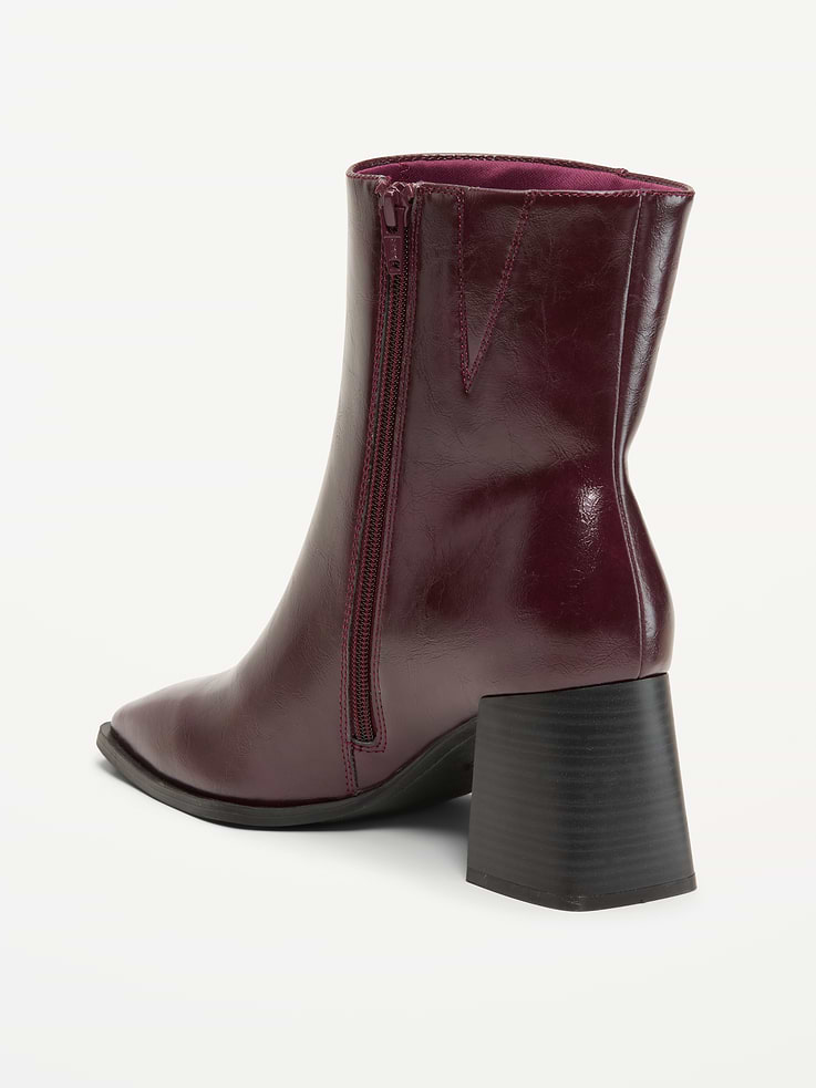 Image number 4 showing, Square-Toe Block-Heel Boots for Women