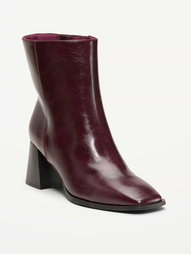 Image number 1 showing, Square-Toe Block-Heel Boots for Women