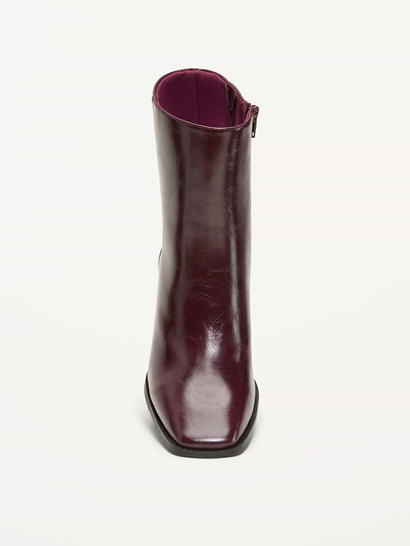 Square-Toe Block-Heel Boots for Women