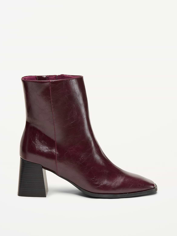 Square-Toe Block-Heel Boots for Women