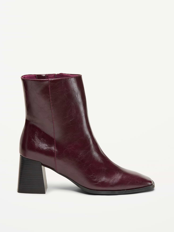 Image number 3 showing, Square-Toe Block-Heel Boots for Women