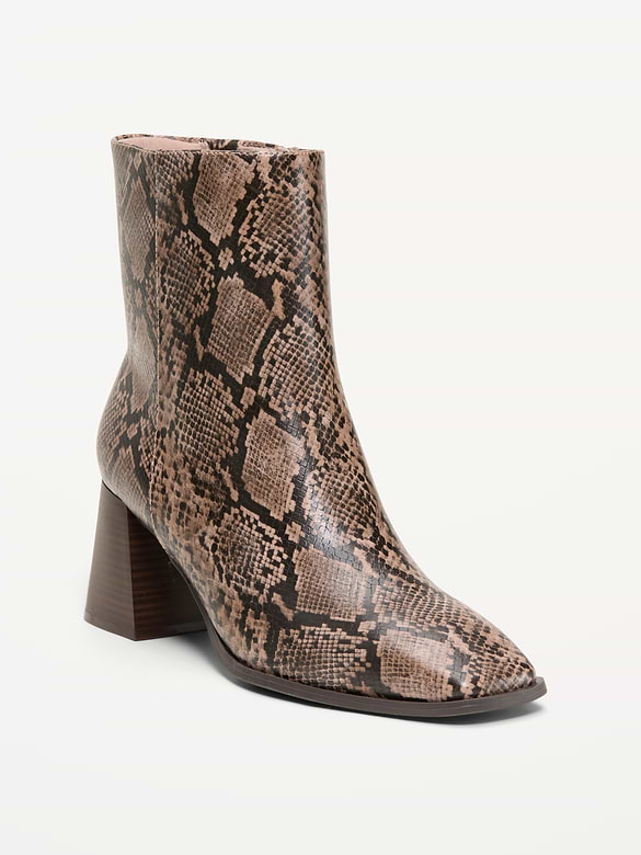 Square-Toe Block-Heel Boots for Women