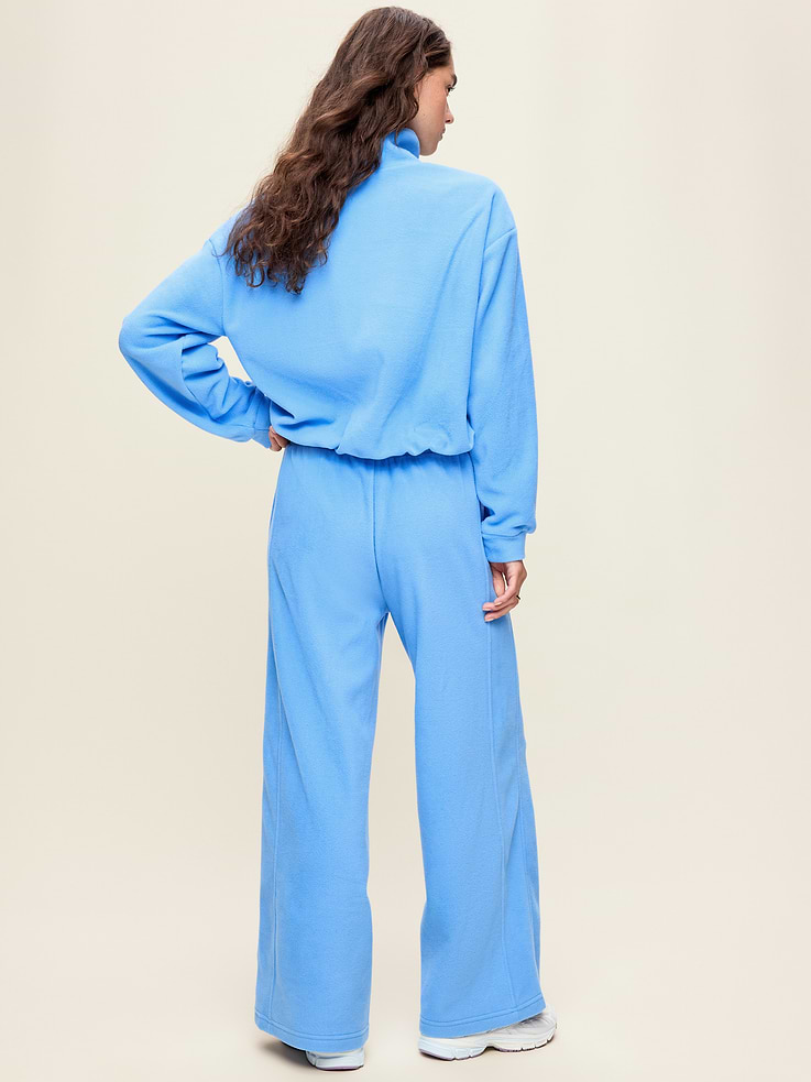 L'image numéro 3 présente Pantalon en micromolleton à jambe ultra-large à taille très haute