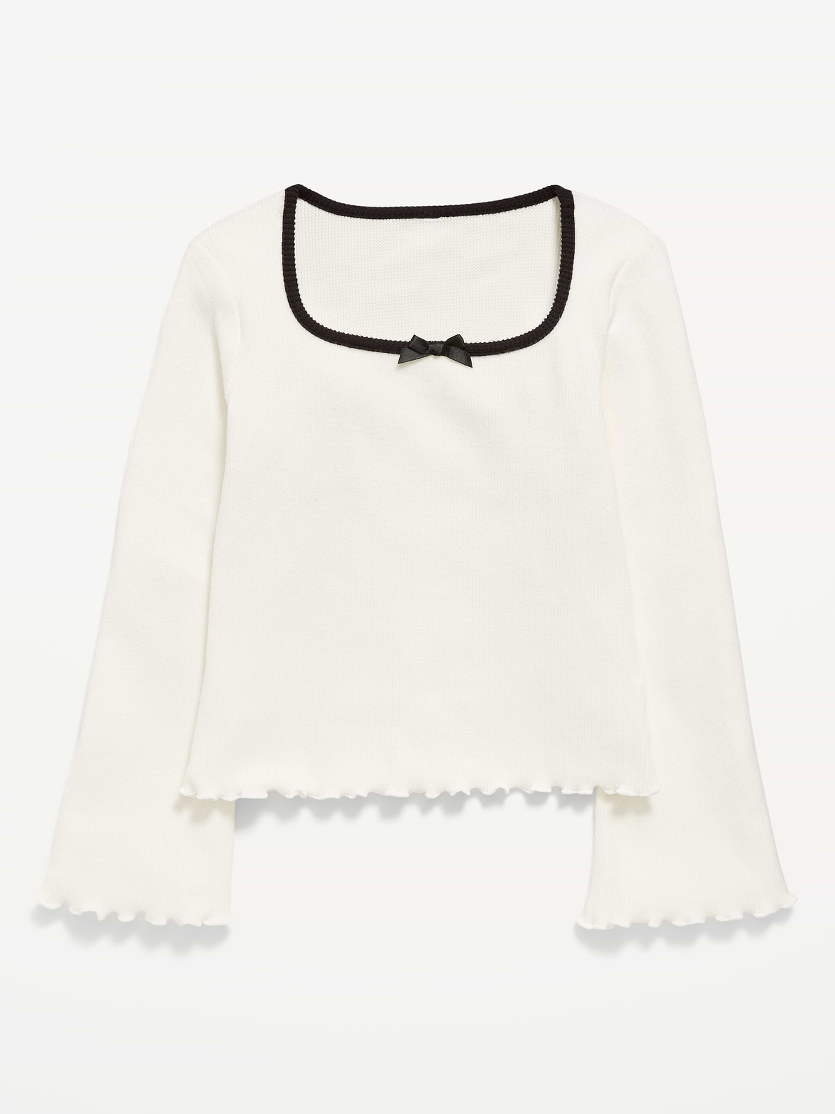 Image number 1 showing, CozePlush Waffle Knit Square-Neck Top for Girls
