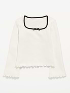 Image number 1 showing, CozePlush Waffle Knit Square-Neck Top for Girls