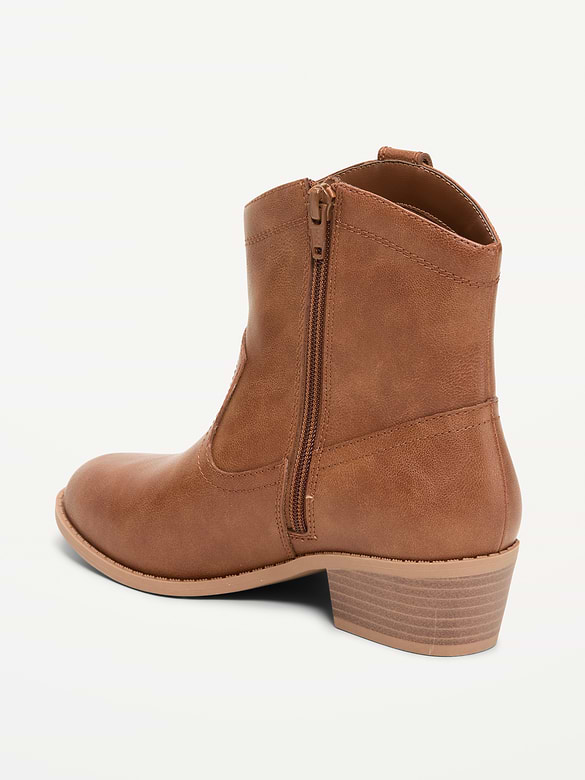Faux-Leather Western Boots for Girls