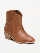 Image number 1 showing, Faux-Leather Western Boots for Girls