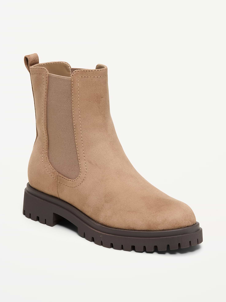 Image number 1 showing, Faux-Suede Chelsea Boots for Women