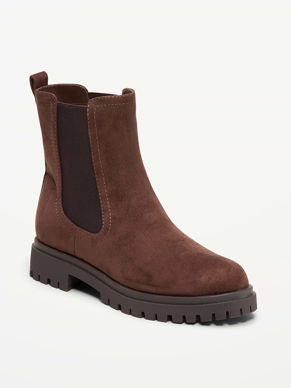 Faux-Suede Chelsea Boots for Women
