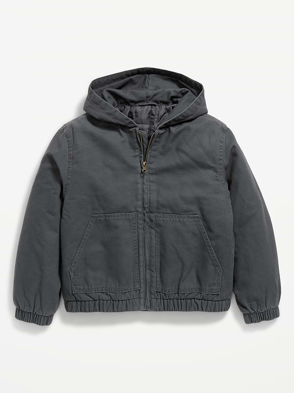 Hooded Canvas Jacket for Boys