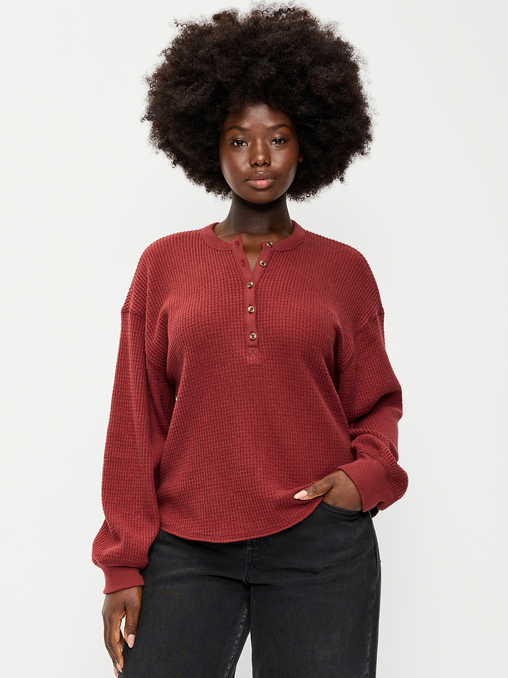 Image number 3 showing, Long-Sleeve Crew-Neck Henley T-Shirt