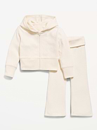 Image 1 of 2, built-in hood, long sleeves, full zip, matching bottoms, elasticized waistband, flare leg, Product #908835