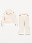 Image 2 of 2, Cozy Ribbed Hoodie and Flared Pants Set for Toddler Girls