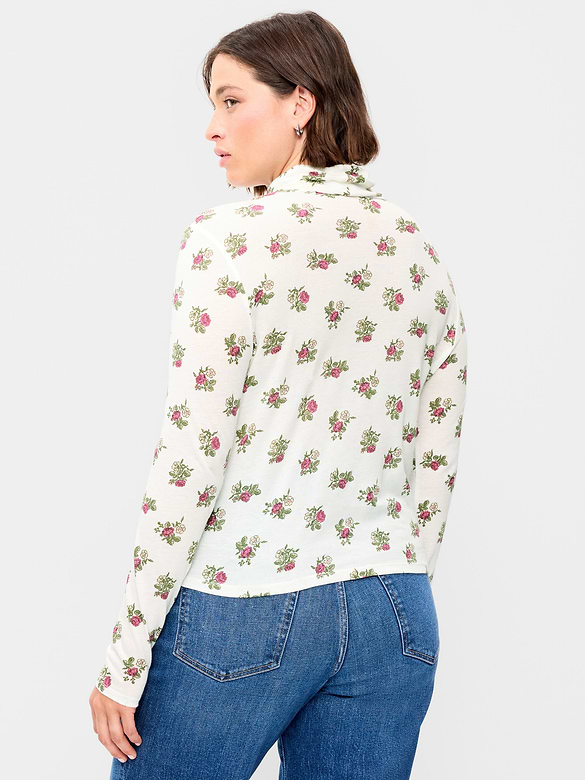 Slim-Fit Printed Turtleneck