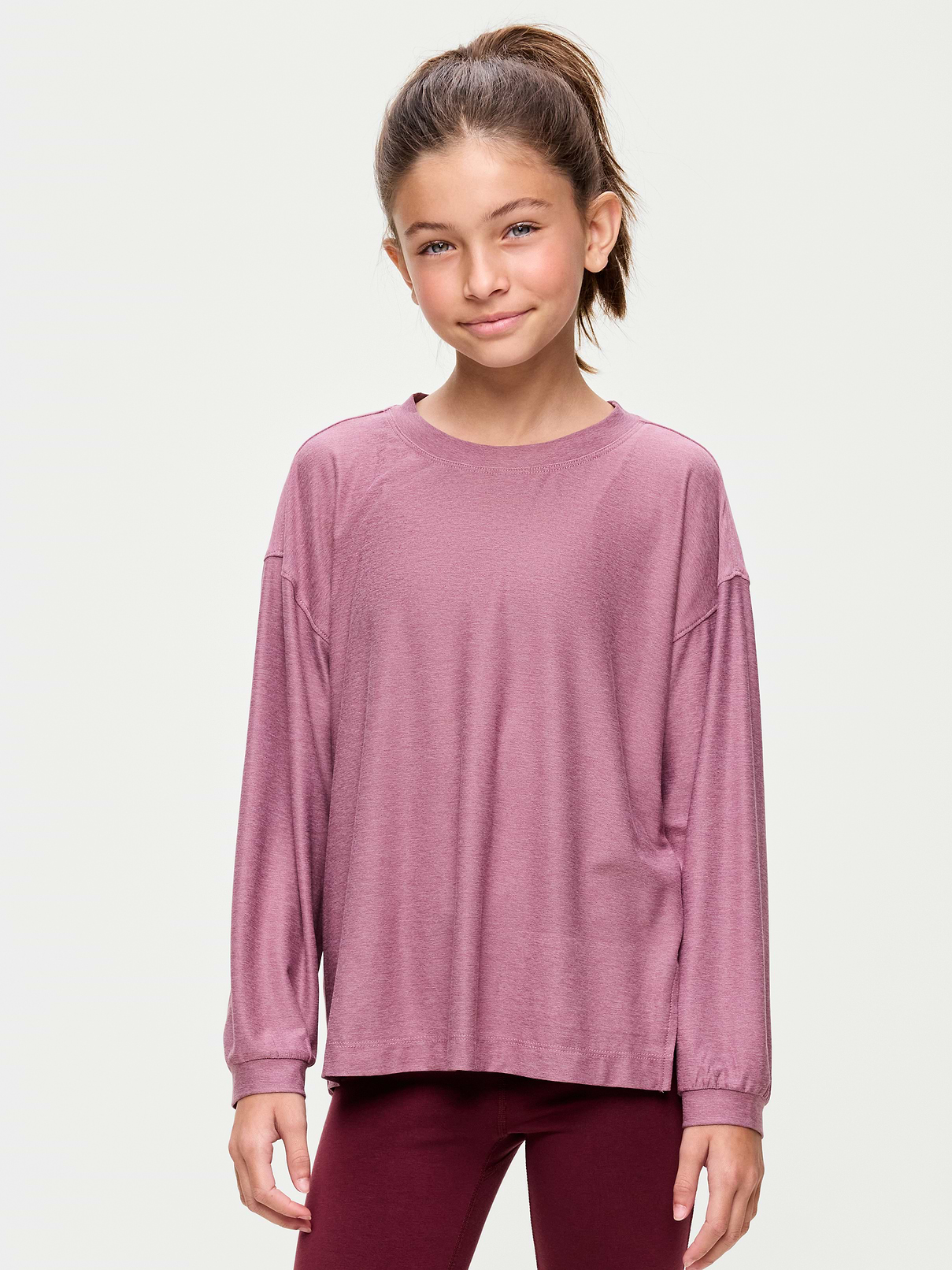 Image number 1 showing, CloudMotion Long-Sleeve Tunic T-Shirt for Girls