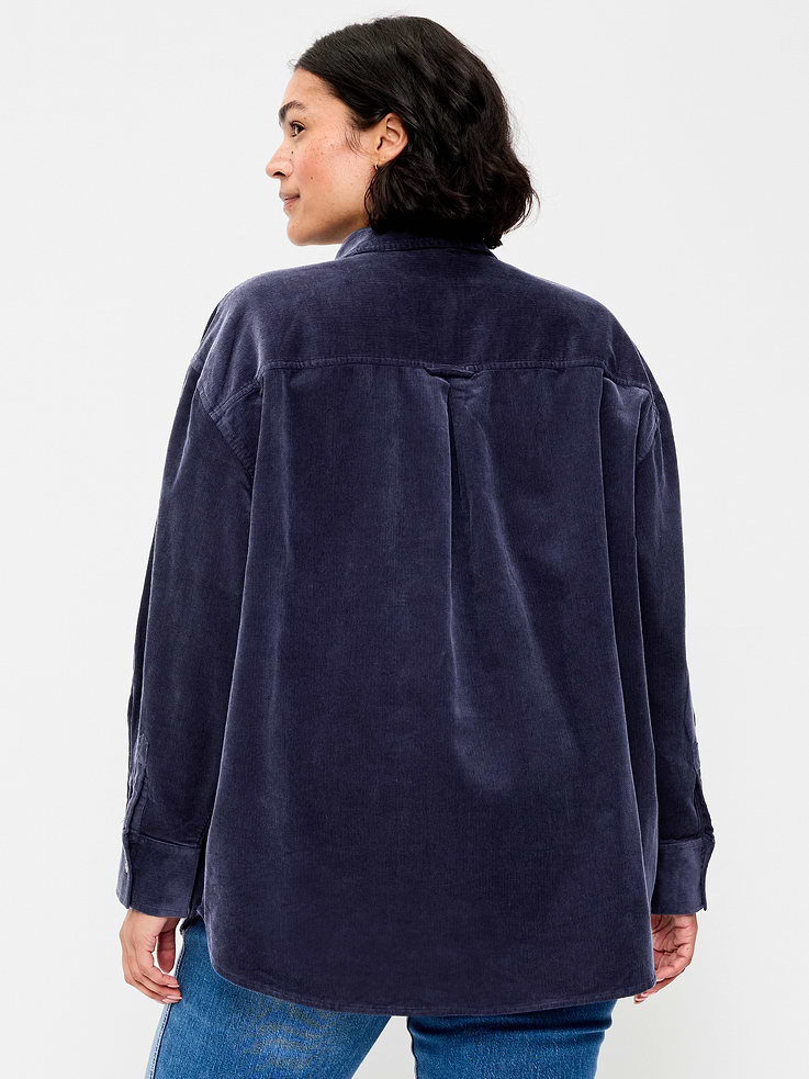 Image number 6 showing, Oversized Boyfriend Button-Down Corduroy Shirt