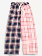 Image 4 of 4, Pull-On Wide-Leg Flannel Plaid Pants for Girls