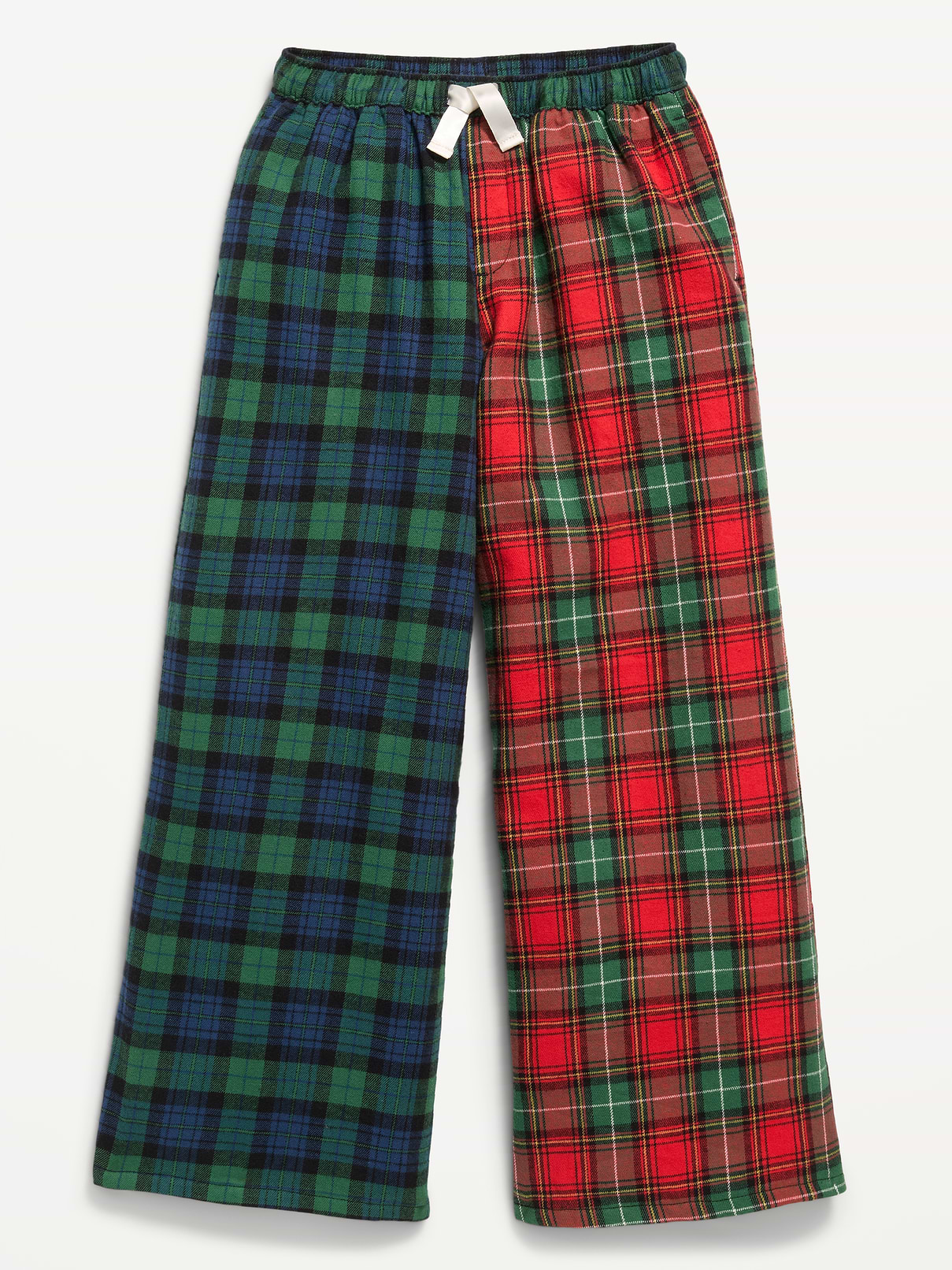 Image 4 of 4, Pull-On Wide-Leg Flannel Plaid Pants for Girls