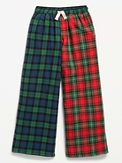Image 4 of 4, Pull-On Wide-Leg Flannel Plaid Pants for Girls