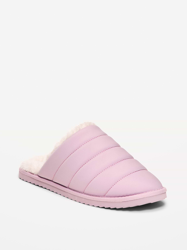 Image number 1 showing, Puffer Sherpa Slippers for Women