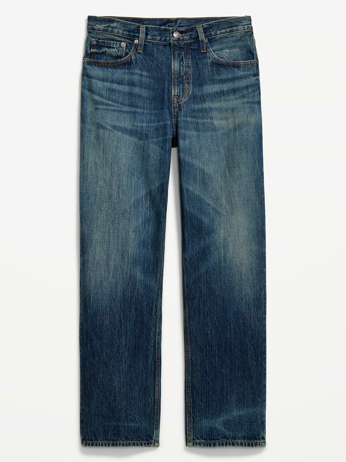 Image 1 of 3, Ultra relaxed through the hip, thigh, and leg., button front, zip fly, whiskering and fading, front scoop pockets, back patch pockets, Product #903827