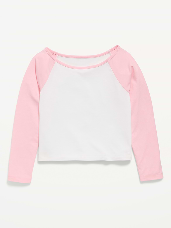 Long-Sleeve Raglan Cropped T-Shirt for Girls