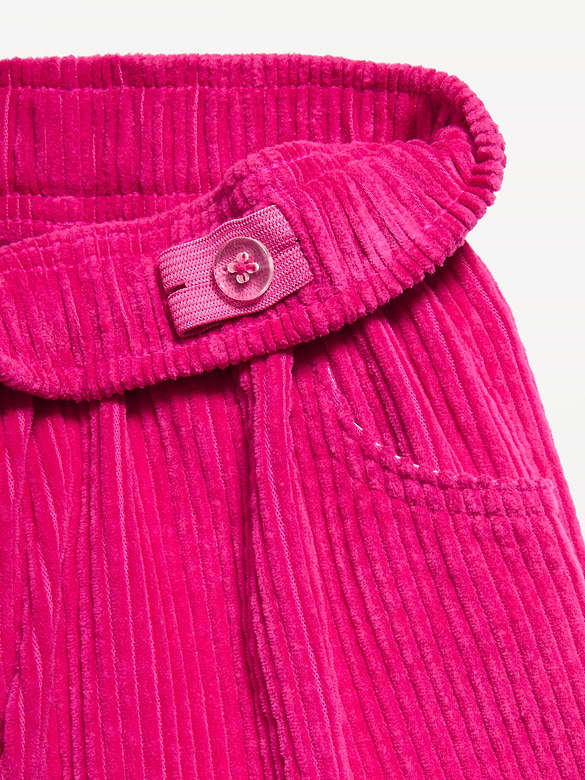 Pull-On Textured Corduroy Wide-Leg Pants for Toddler Girls