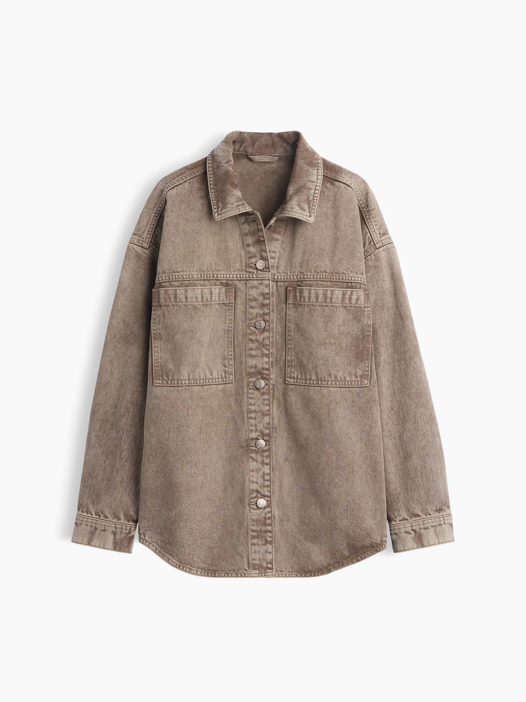 L'image numéro 6 présente Veste-chemise surdimensionnée en denim
