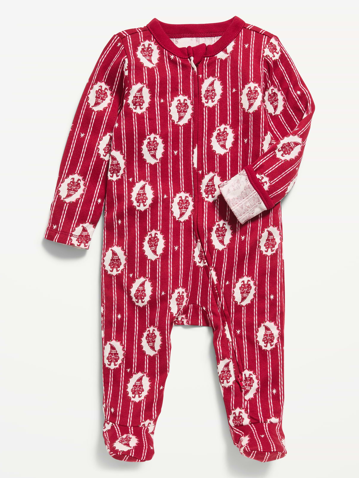 Image 1 of 1, crew neck, long sleeves, fold-over mittens at each sleeve, full-length reversible zipper, sewn-in feet, Product #911241