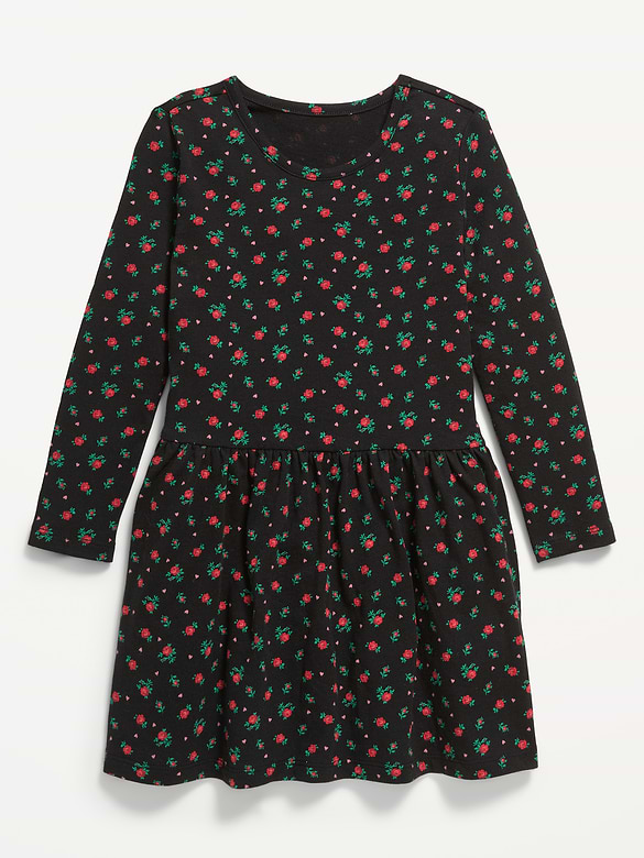 Printed Long-Sleeve Dress for Toddler Girls