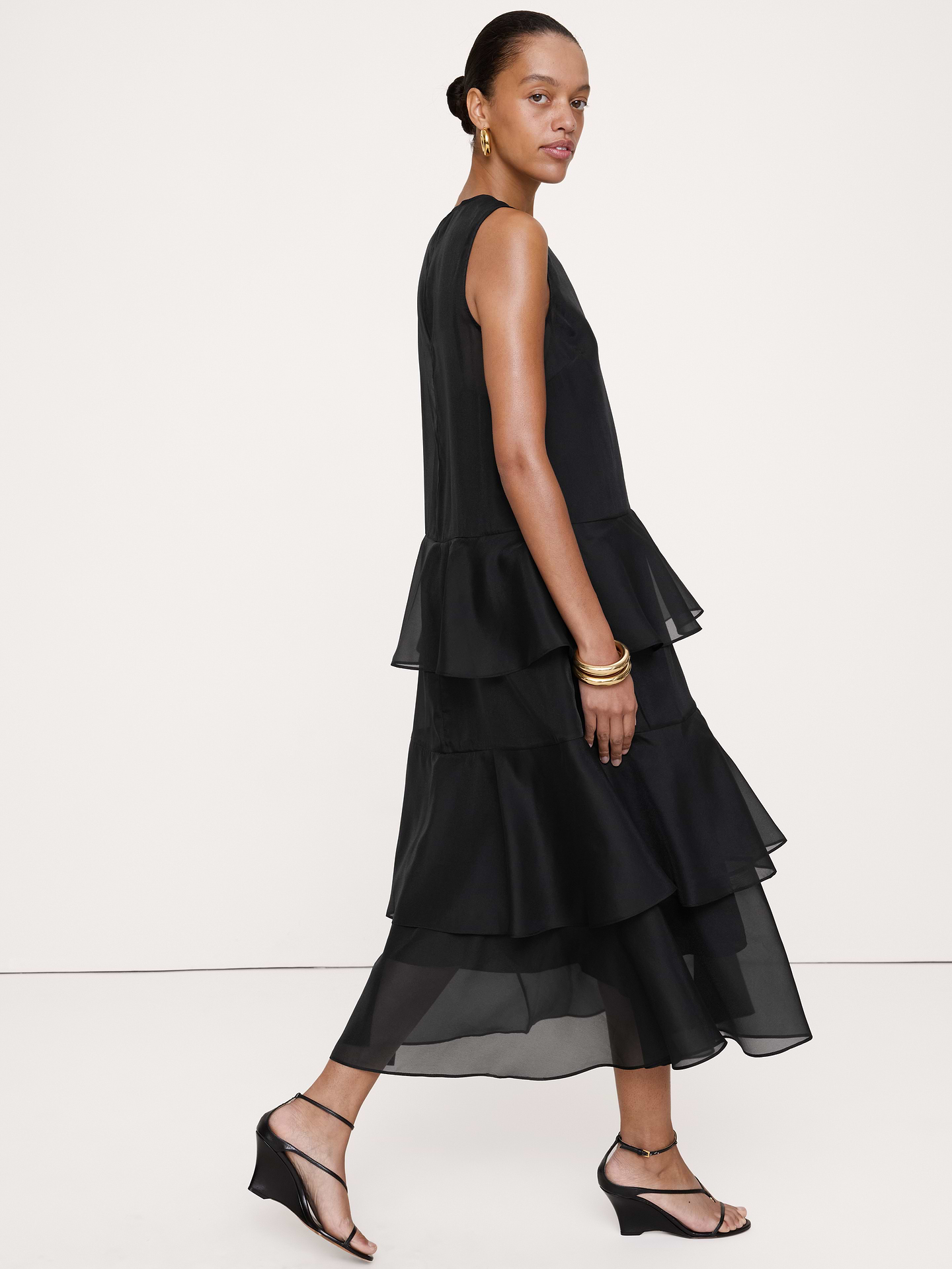 Image 3 of 4, Organza Tiered Maxi Dress