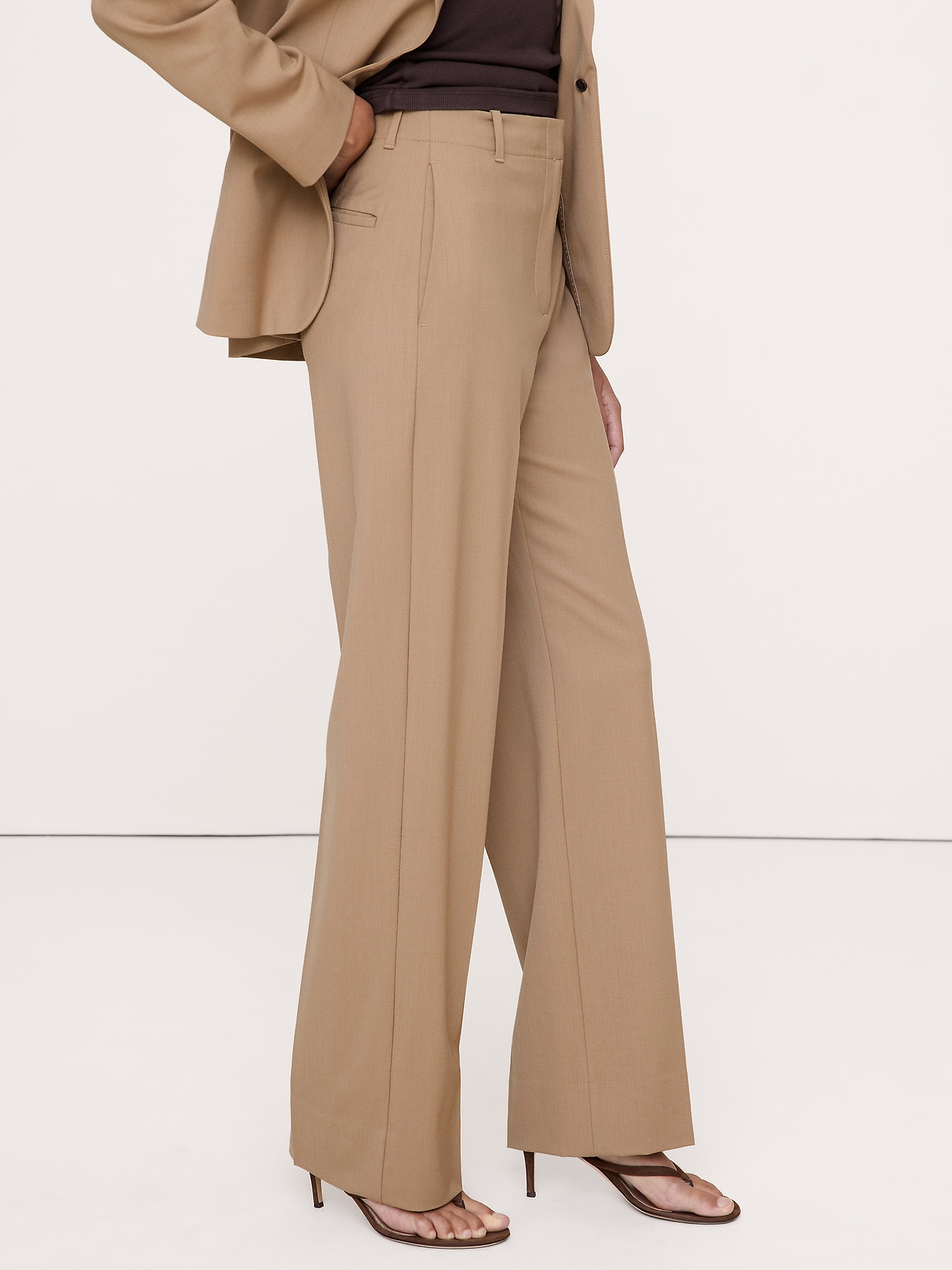 Ultra High-Rise Modern Straight Italian Lightweight Wool Pant