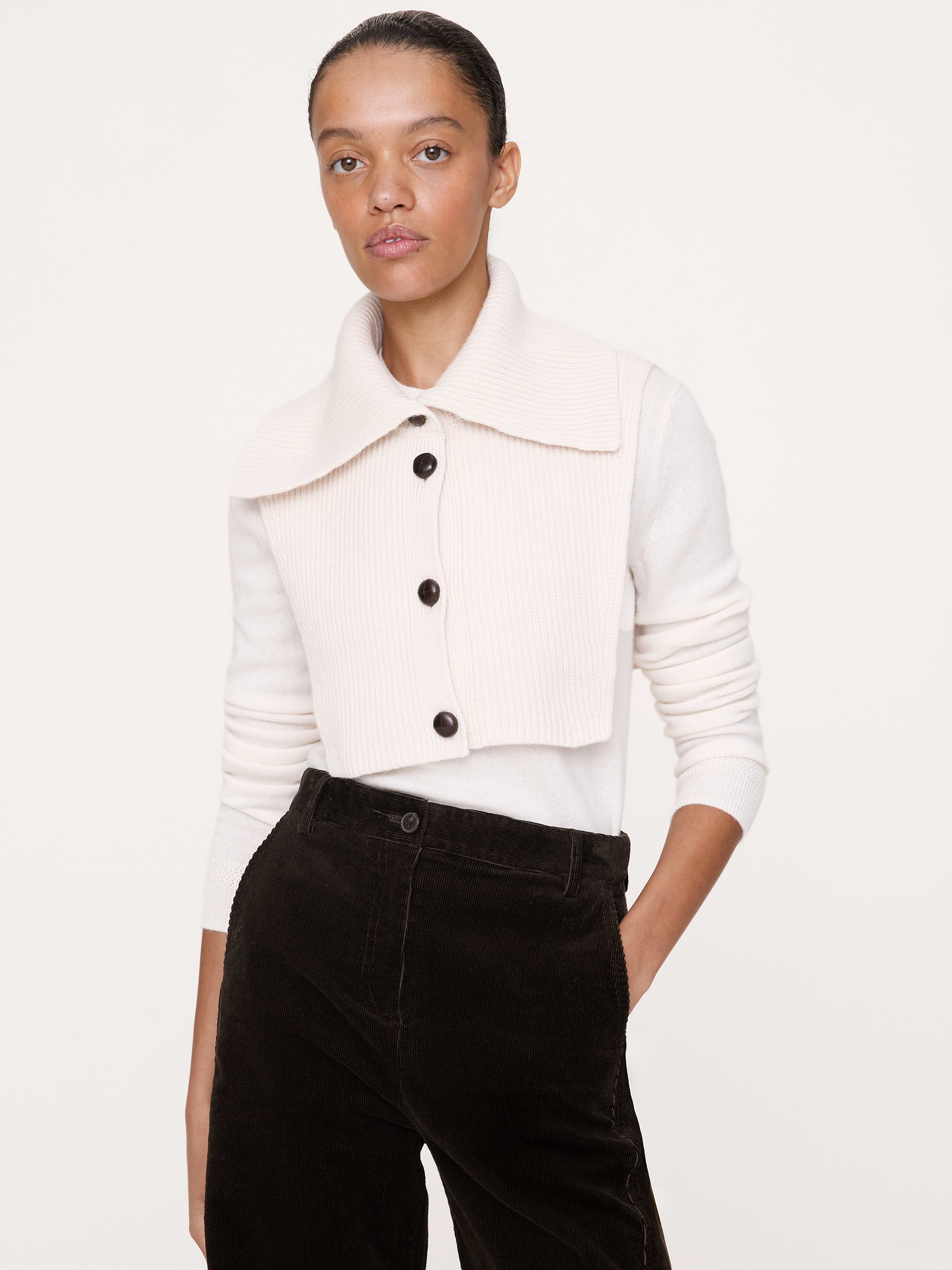 Image number 2 showing, Wool-Cotton Dickie Collar