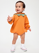Image number 1 showing, Hooded Pumpkin Critter Fleece One-Piece Romper for Baby
