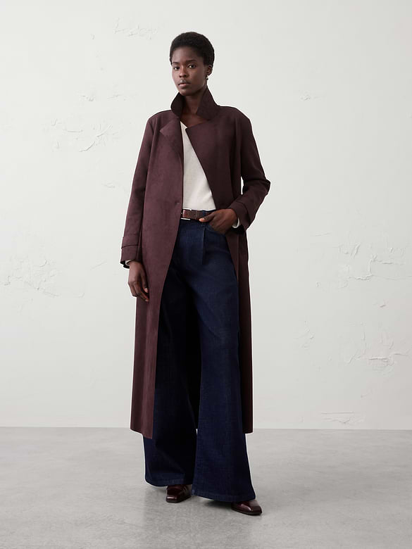 Vegan Suede Long Coat