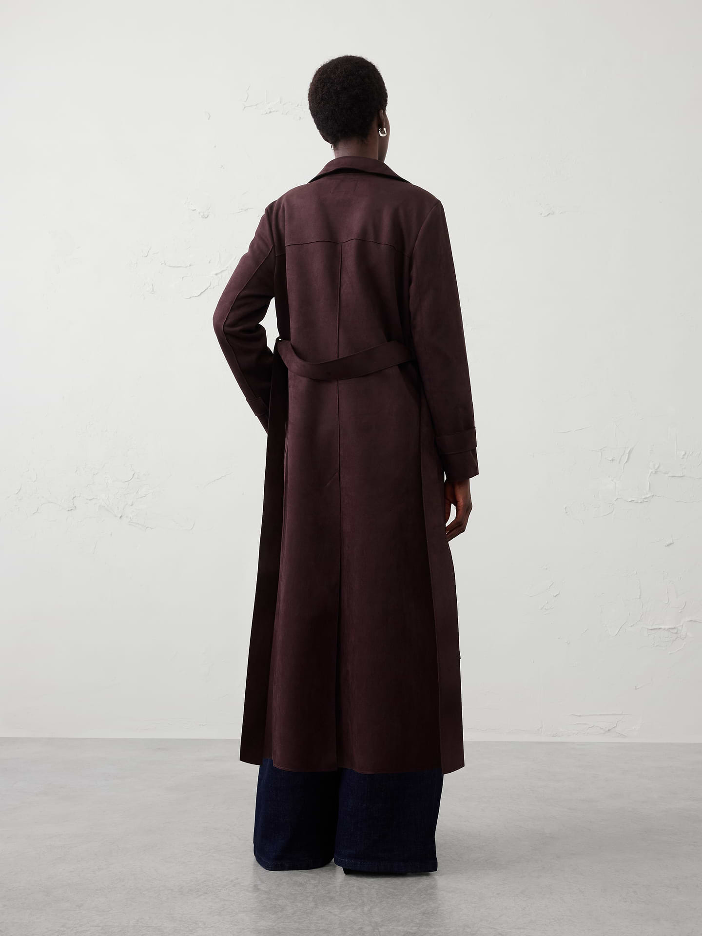 Image number 2 showing, Vegan Suede Long Coat