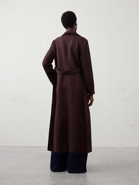 Vegan Suede Long Coat