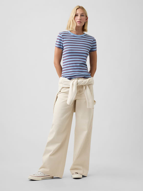 Ribbed Crewneck T-Shirt