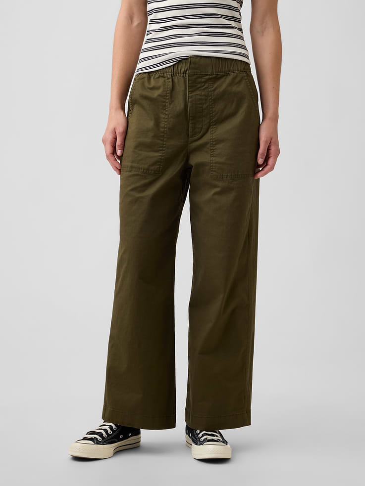 Image number 2 showing, Mid Rise Wide-Leg Khakis