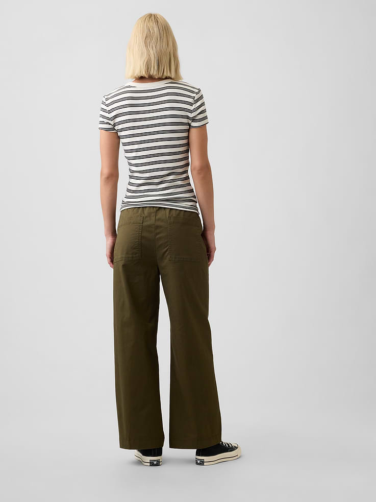 Image number 4 showing, Mid Rise Wide-Leg Khakis