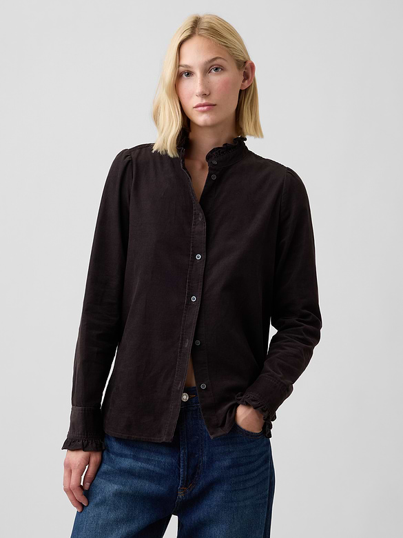 Corduroy Ruffle Shirt