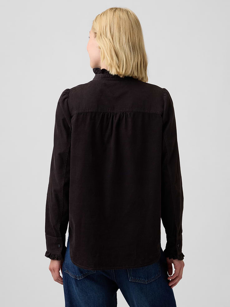 Image 2 of 5, Corduroy Ruffle Shirt
