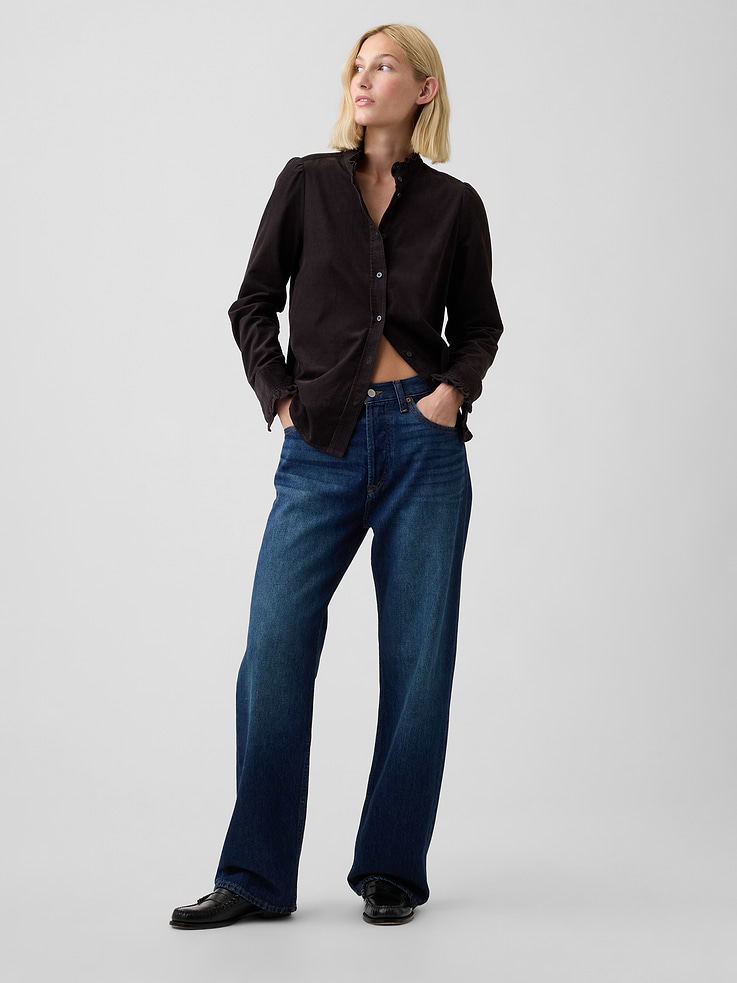Image 3 of 5, Corduroy Ruffle Shirt