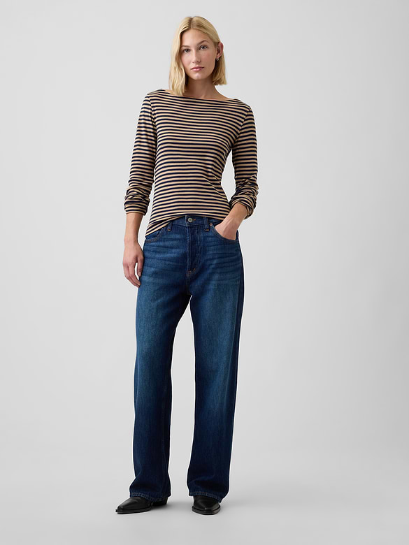 Modern Ribbed Boatneck T-Shirt