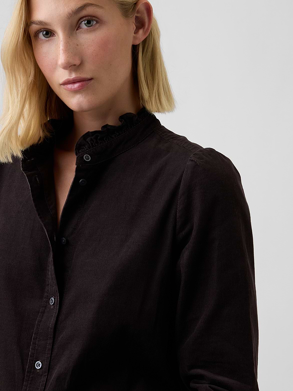 Corduroy Ruffle Shirt
